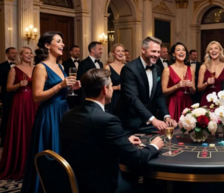 Fotoreportaż z eleganckiej gali z mobilnym kasynem